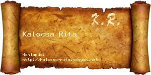 Kalocsa Rita névjegykártya